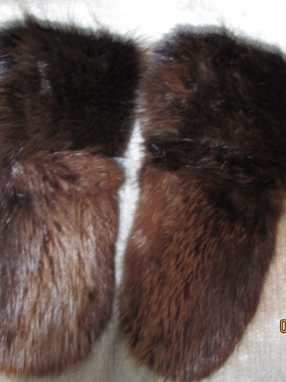 Beaver fur mittens